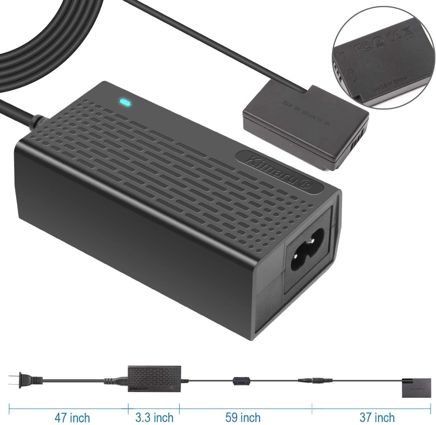Kimaru ACK-E18 AC Power Adapter LP-E17 Dummy Battery DR-E18 DC Coupler Kit for Canon EOS Rebel RP R8 R10 R50 R100 SL2 SL3 T6I T6S T7I T8I 200D 200DII 250D 750D 760D 800D 77D 8000D Cameras. image number 1