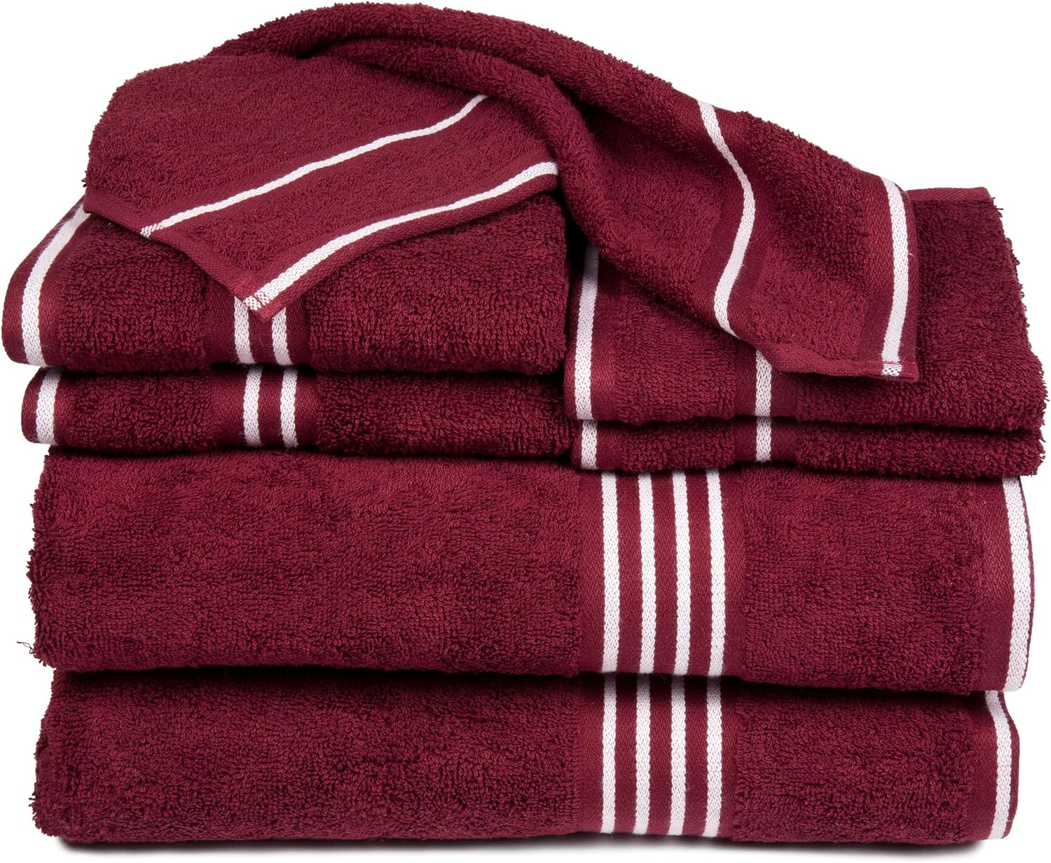 Lavish Home Rio 8 Piece 100% Cotton Towel Set - Black, Medium