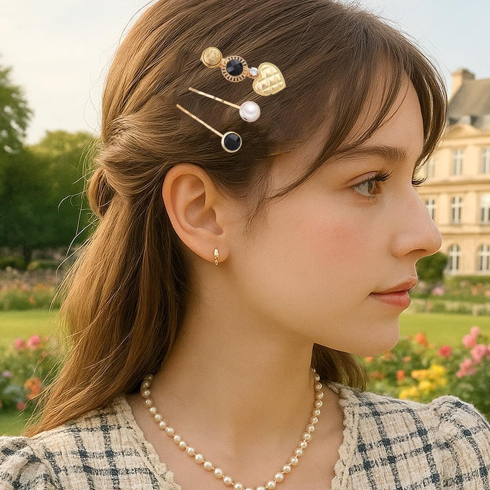 HOBBIESAY 6Pcs Hair Bobbin Pins Pearls Hair Clips Cute Hairs Barrettes Pins Boho Fancy Hairpin Accessories Fashion Hairs Clips Set Simple Retro Gifts for Women Decorative Wedding image number 4