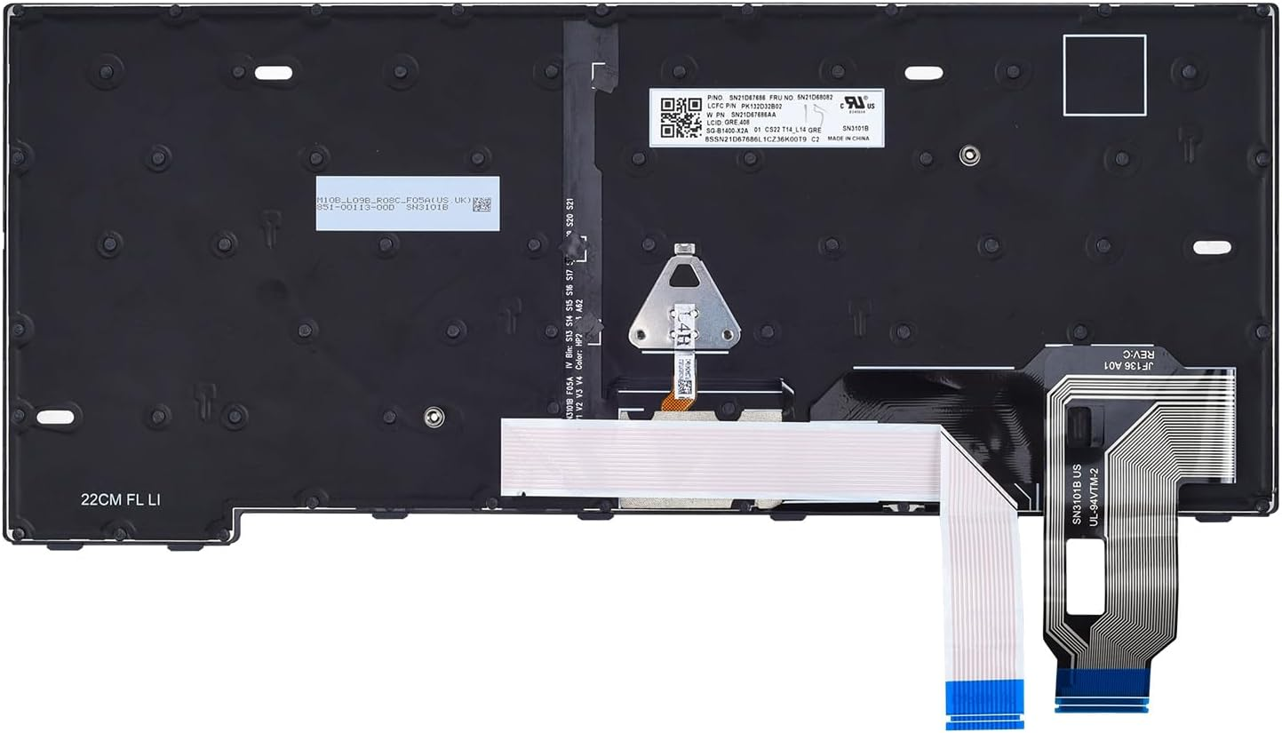 Replacement Keyboard for Lenovo Thinkpad T14 Gen 3, Thinkpad L14 Gen 3 & Thinkpad P14S G3 Series Laptop with Backlit Keyboard US Layout P/N: 5N21D67970 5N21D68058, Black image number 3