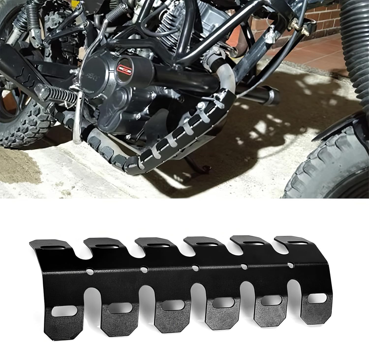 TOTMOX Motorcycle Exhaust Muffler Pipe Protector Heat Shield Cover, Aluminum Motorbike Shock Protection Professional Refit Accessories, Black/Red