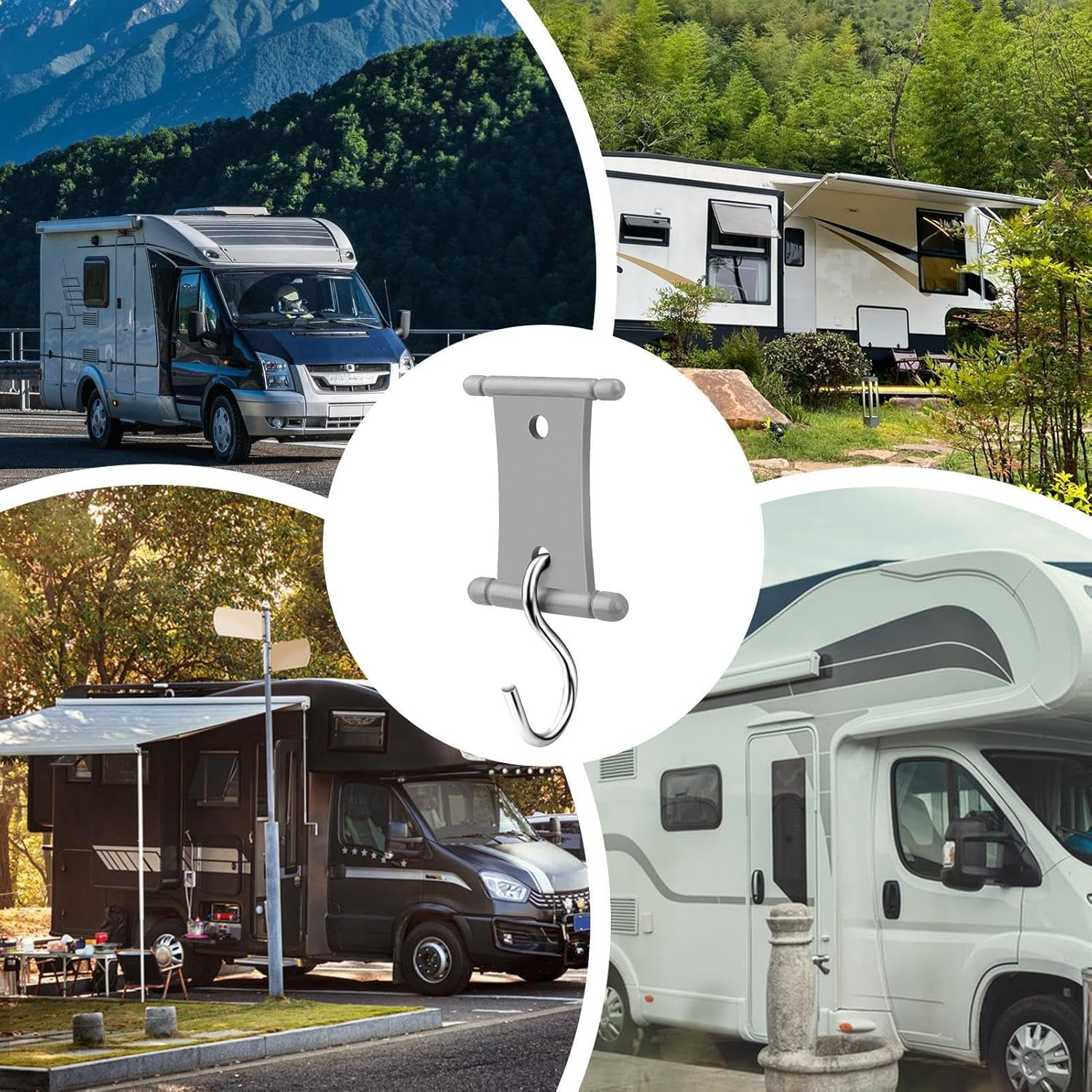 16, Metal Awning Hooks Set, Awning Hanger S Hooks, Camping Tent Awning Hooks, Heavy Duty Camping Light Hangers Awning Accessory Hooks for Rv Canopy, Camping Tents