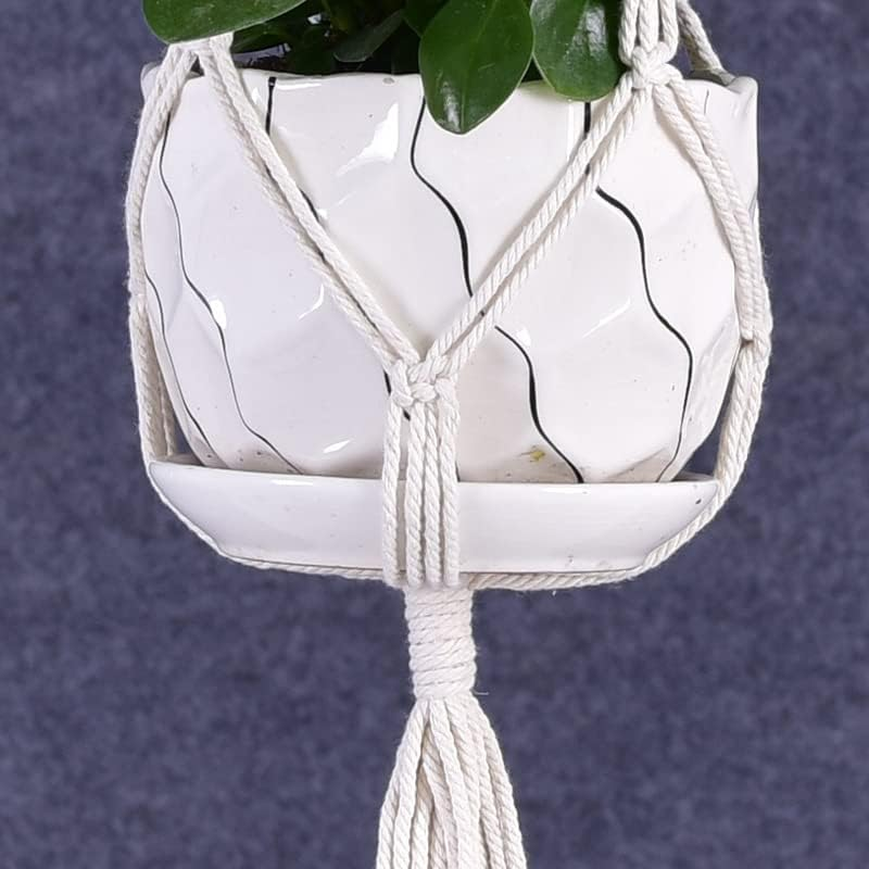 AIMALL Macrame Plant Hanger, 39 Inch Hand-Braided Hanging Planter Holder, Indoor Outdoor Flower Pot Basket with Cotton Rope, Boho Style for Living Room, Balcony, or Garden image number 5