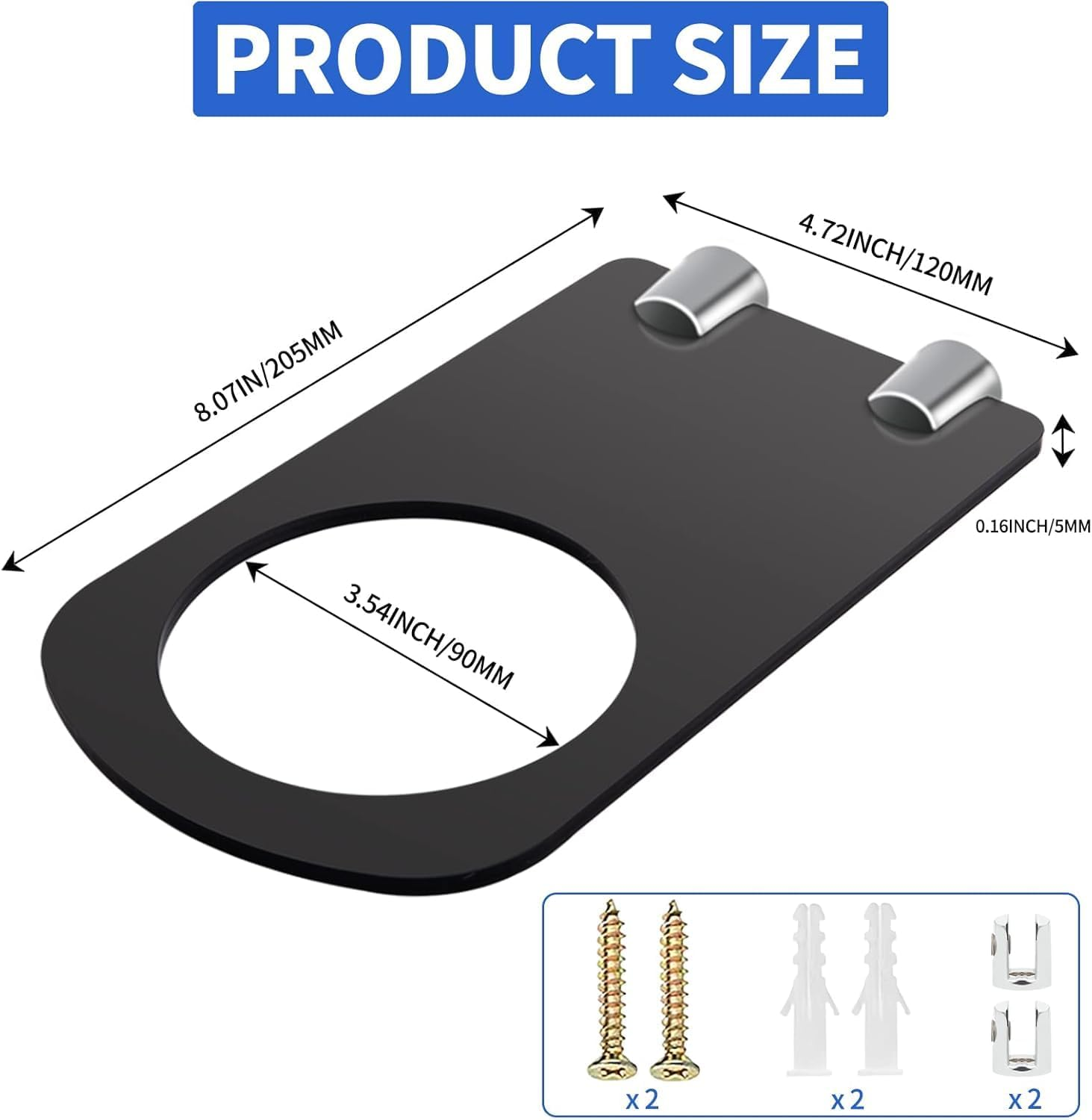 Acrylic Basketball Soccer Volleyball Rugby Football Rack, 2Pcs Acrylic Wall Mount Ball Holder Display Rack, Invisible Clear Ball Hanger Storage Stand for Soccer Volleyball Rugby, Black image number 3
