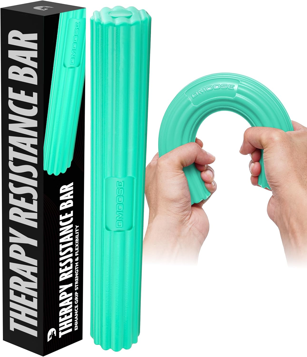 Dmoose Resistance Bar for Physical Therapy, Flexbar for Tennis Elbow, Wrist Strengthener to Improve Hand Grip for Golfers, Rehab, Tendonitis Pain, Injury Recovery Massager, Rehabilitation Equipment