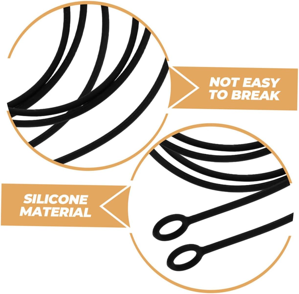 HOMSFOU Detachable Silicone Earbud Lanyard Strap Replacement Ear Plug Cord Small Black Earphone Holder for Travel and Daily Use image number 2