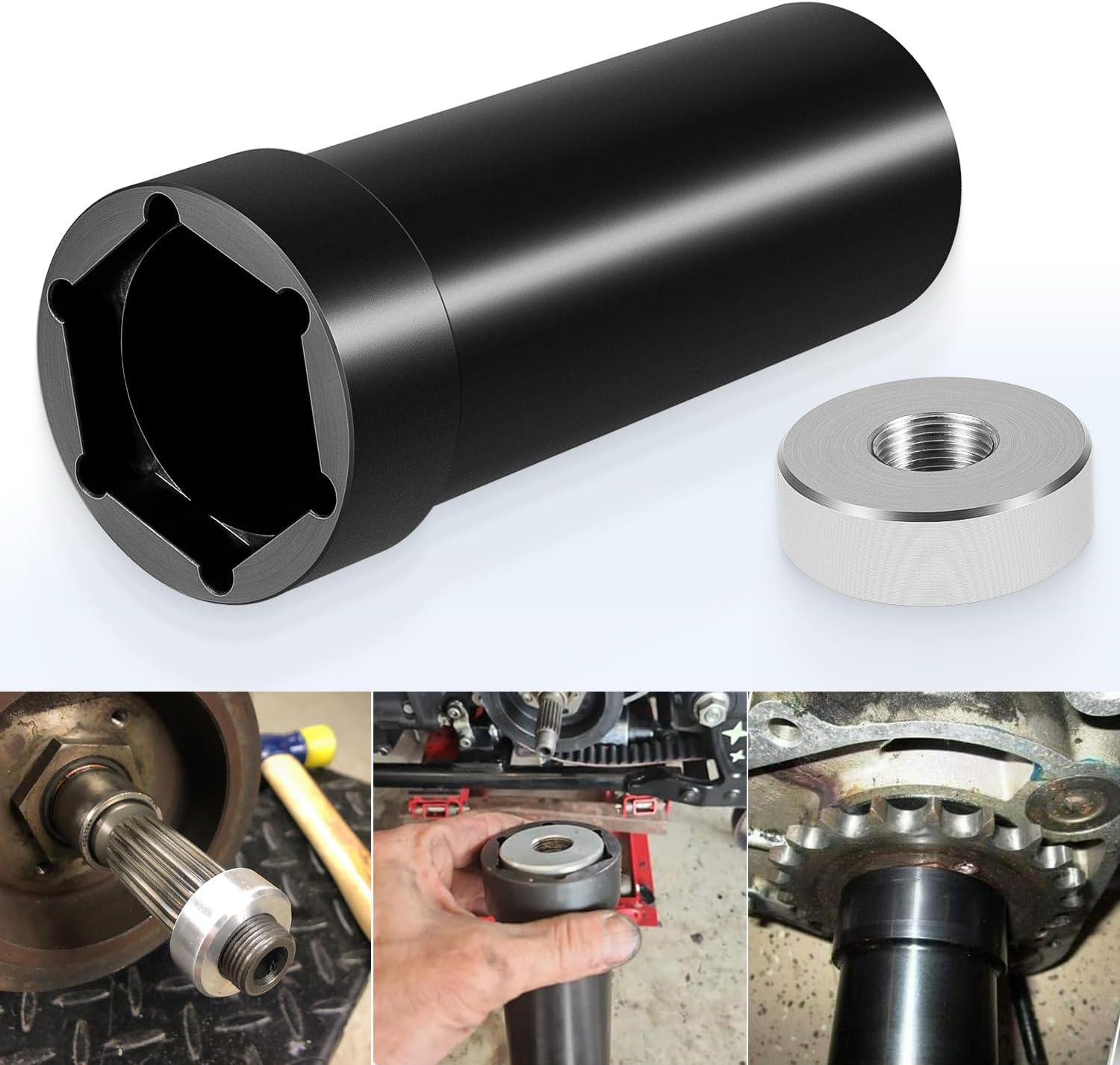 Mainshaft Sprocket Wrench Compatible for 1936-2006 Harley-Davidson Big Twins Engine & 1999-2006 Twin Cam, 1 7/8" Main Shaft Pulley Socket Tool image number 5