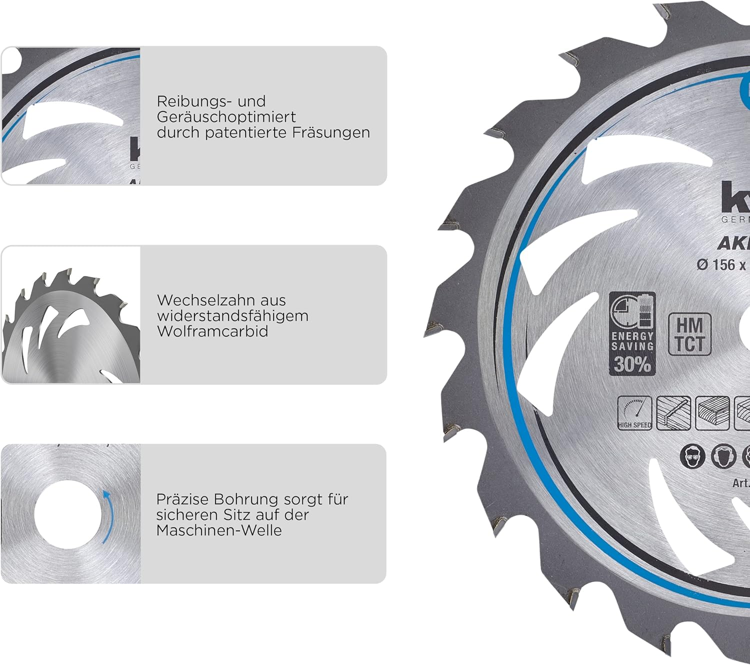 Kwb 581954 Energy-Saving Circular Saw Blade Easy, &Oslash; 135 X 20 Mm Special Alternate Tooth 18 Teeth Z18, AKKU-TOP Thin Cut, 135 X 20 image number 1