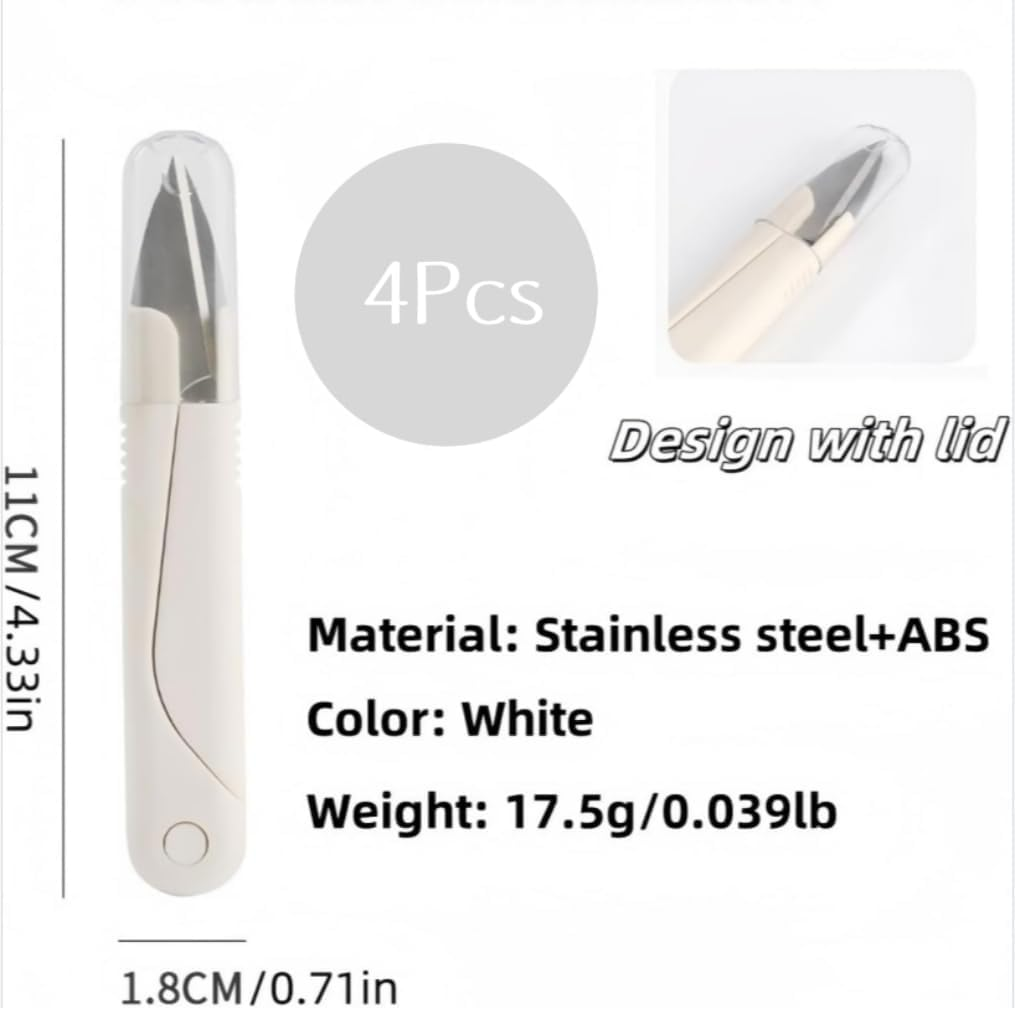 U-Shaped Sewing Thread Scissors with Protective Cover, 4 Piece U Shaped Sewing Cutters with Cap, Small U Shape Sewing Scissor U-Shape Fabric Scissors image number 6