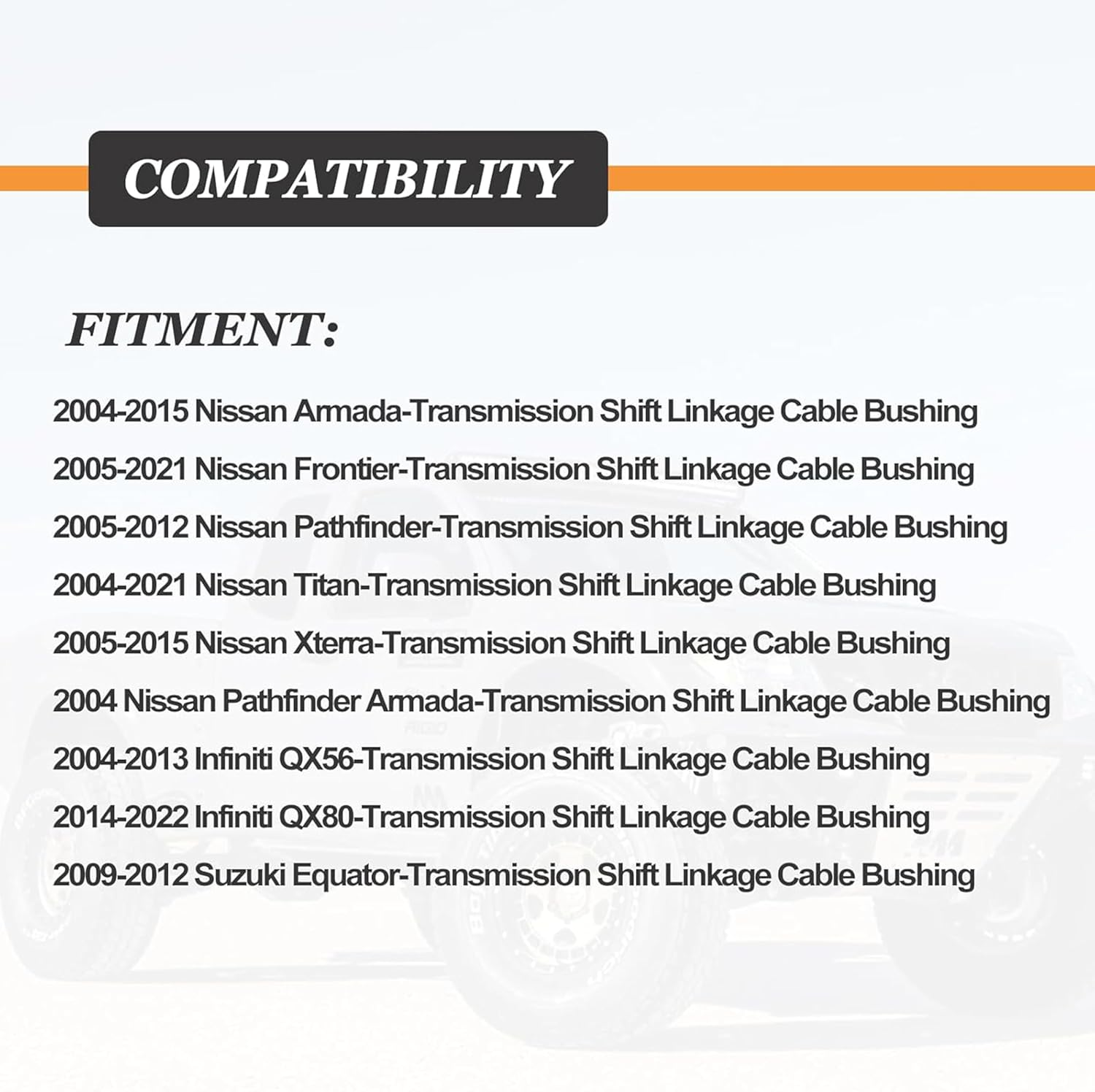 134193 Gear Shift Bushing,Transmission Shift Cable Bushing Repair Kit,Compatible with Infiniti QX56 QX80 Nissan Pathfinder Armada Frontier Titan Xterra Suzuki Equator,Tool Repair Kit image number 1