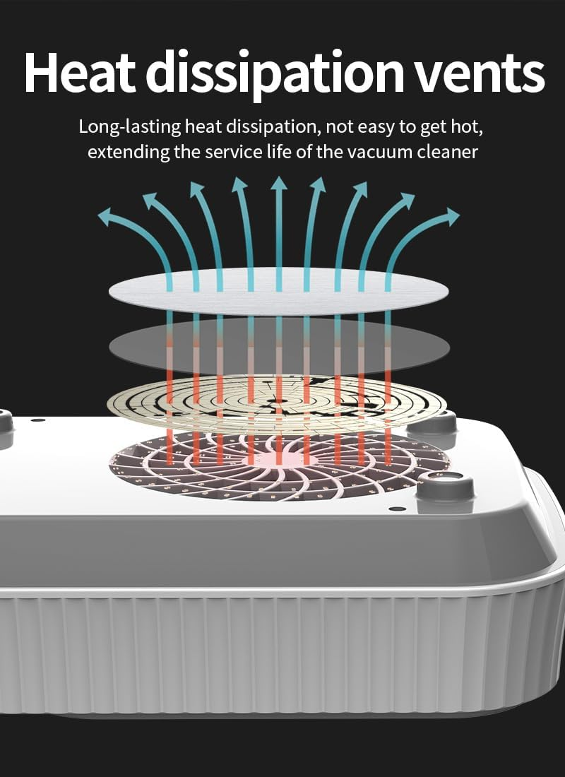 GASHIO&reg; Dust Extraction for Nails - Suction Nails - Efficient Nail Vacuum Cleaner - Professional Nail Vacuum Cleaner - Vacuum Cleaner for Gel Nails - Nail Dust Collector Dust Collector with Filter 80 image number 3