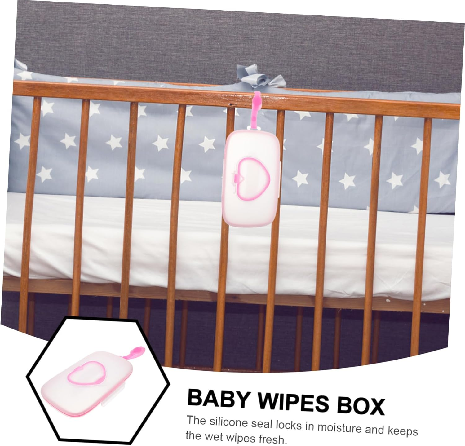 Portable Wet Tissue Box for Boy Girl Hanging Case for Outdoor Use Convenient Storage Holder for Wipes - Pink image number 2