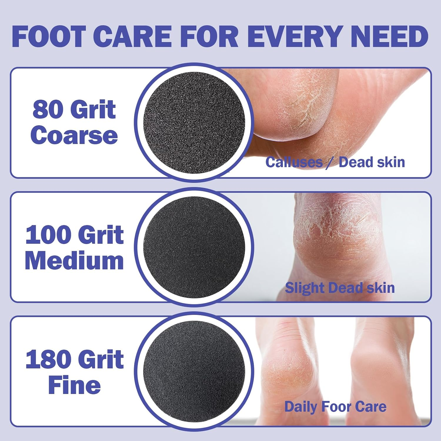 Replacement Sandpaper Discs Pad, 120 Mesh Callus Removal Pedicure Foot File Tools Accessories for Electric Foot File Pack of 120 image number 6