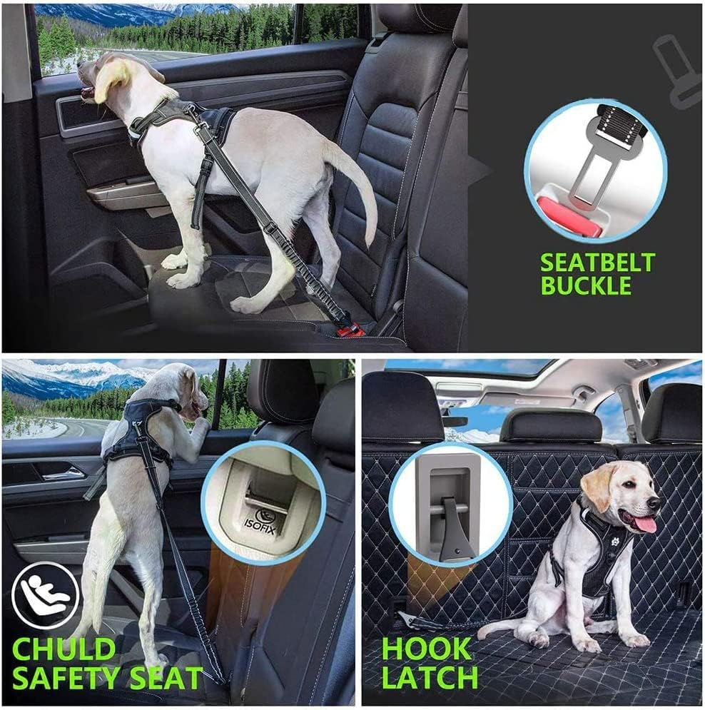 Dog Belt for Car, Seat Belt Dog Car, Seat Belt for Car, Adjustable Long and Short, Seat Belt with Rear Absorption for All Dog Breeds and Car Types (Pack of 2) image number 4