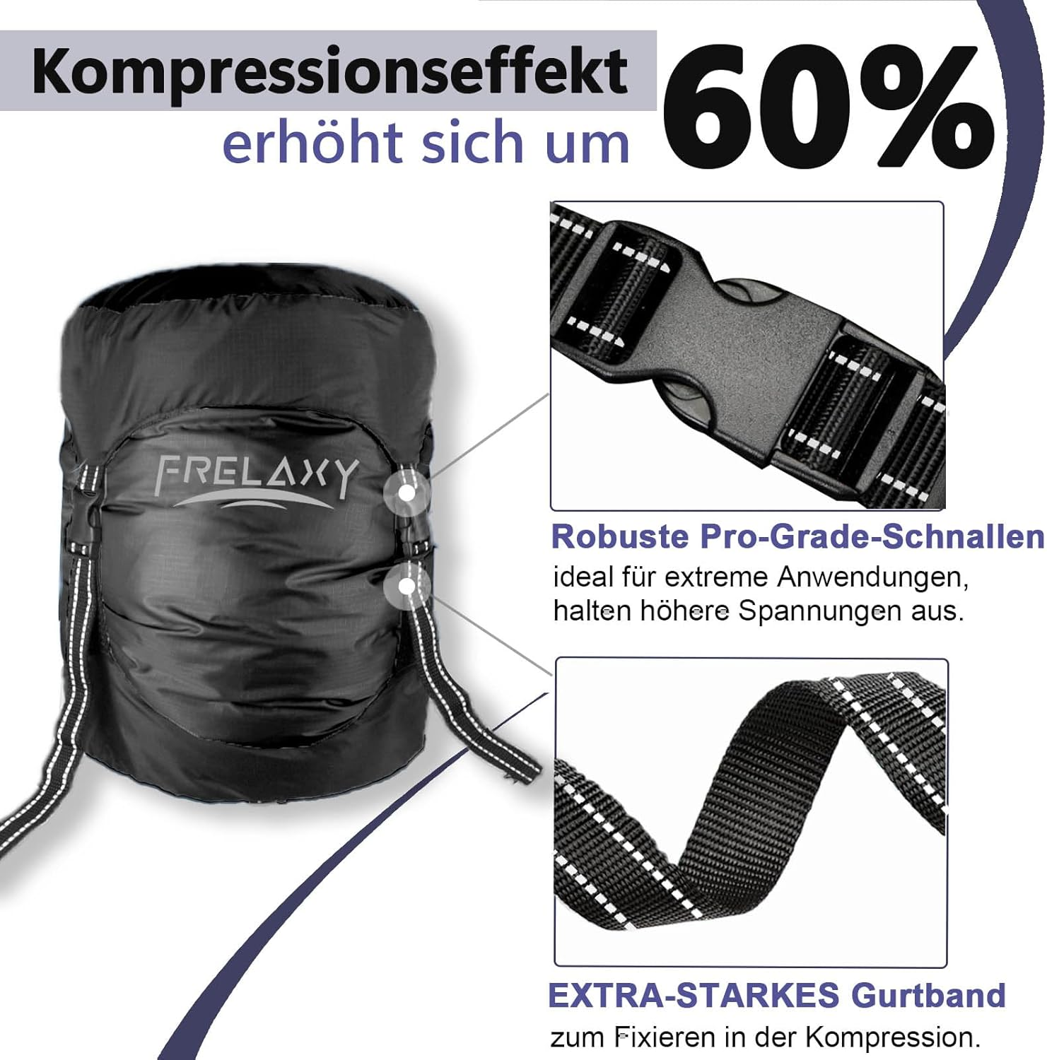 Frelaxy Compression Bag, 40% More Storage Space 11L/18L/30L/43L/49L Waterproof & Ultralight Storage Bag for Sleeping Bag - Space-Saving Equipment for Camping, Hiking, Travel image number 3