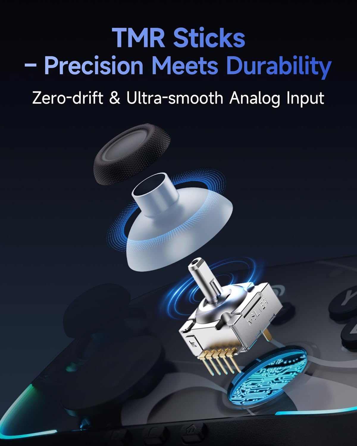 Easysmx S10 Controller for Switch 2/ Switch/Pc-One Key Wake-Up, TMR Anti-Drift Joystick, Mechanical Buttons, 6 Axis Gyro, Bluetooth Switch Controller with RGB & Swappable D-Pad - White Blu image number 4