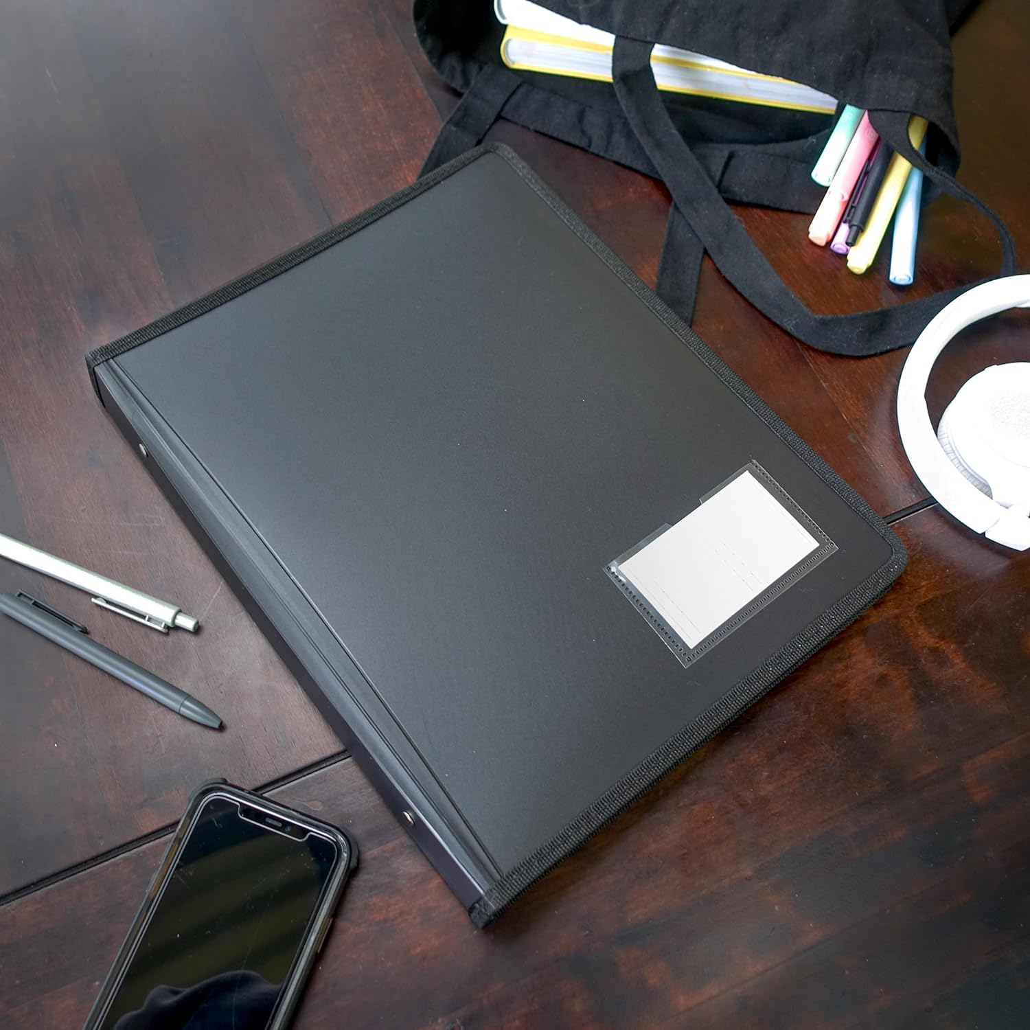 Bantex, Zipper Binder A4, 2D Ring, 25Mm, Black - Blue image number 3