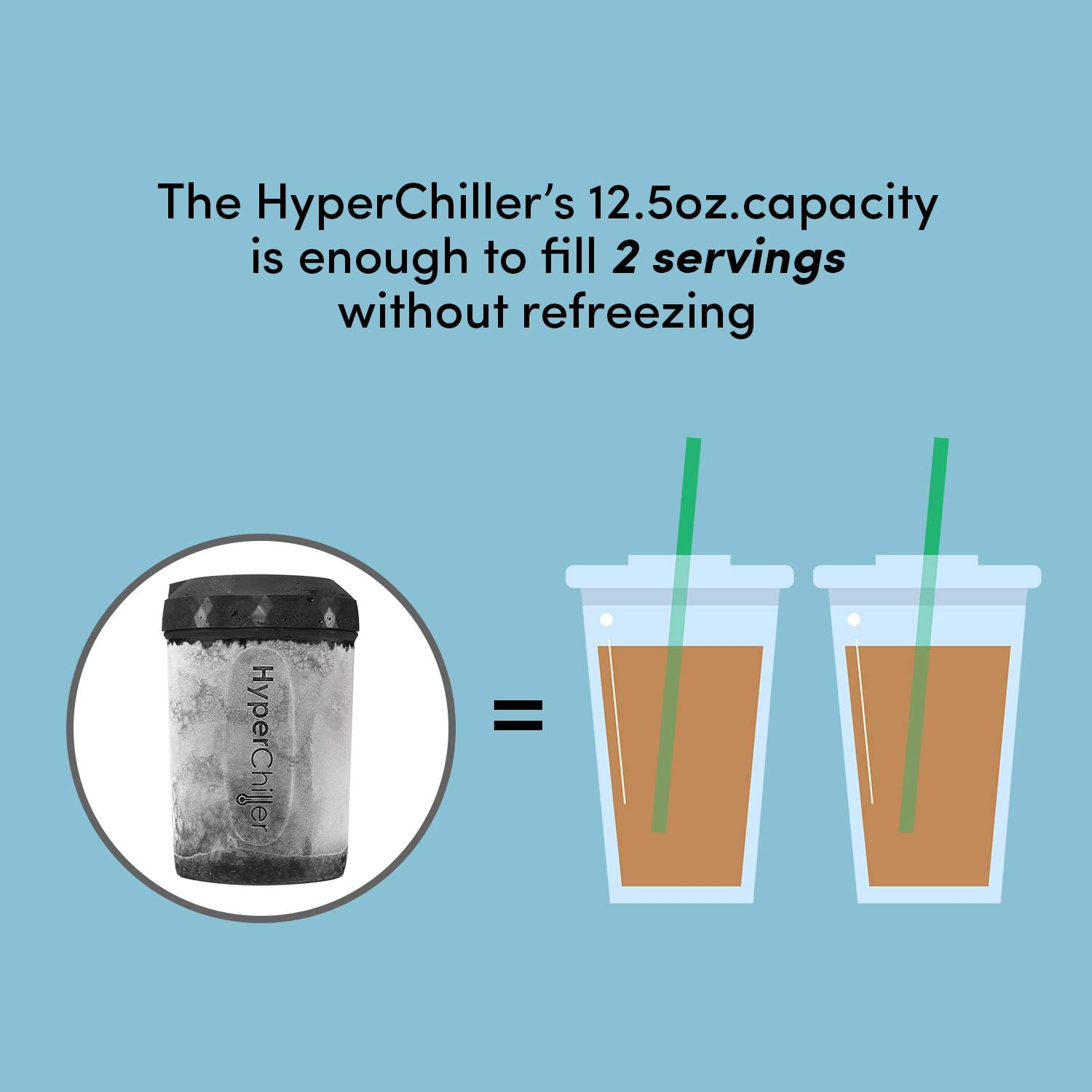 Hyperchiller Patented Instant Coffee/Beverage Cooler, 12.5 Oz Capacity, Black image number 3