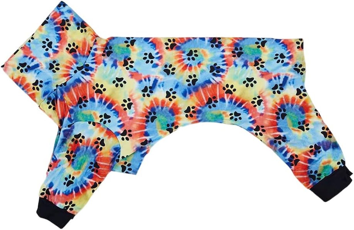 Cnkwei Dog Pajamas Medium Large Dog Paw Printed Greyhound Pajamas Jumpsuit Bodysuit