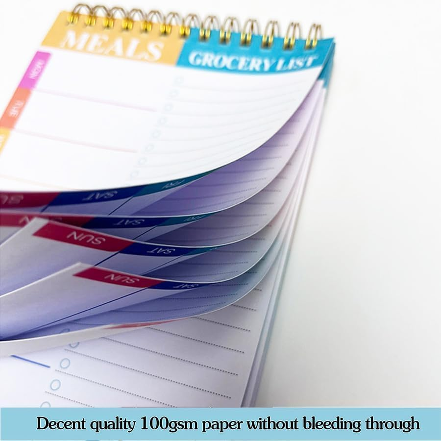 PQCLXUYA Weekly Meal Planner and Grocery List,Grocery Shopping List Notepad,50 Undated Sheets Planning Memo Note Pad for Organized Daily Menu, Tear-Off Notepad for Convenient Shopping（8.46 X 5.59 Inch） image number 3