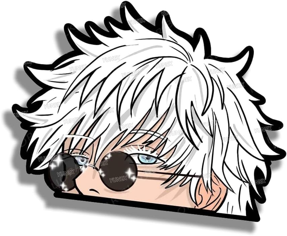 YUNEX 5.1 Inch Cool Man Anime Peeking Car Window Decal Bumper Trunk Laptop DIY Decoration Motorcycle Surfboard Vinyl Wrap Stickers