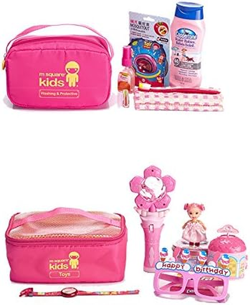 M Square Travel Accessories/Travel Organizer/Travel Bag/Daily Bag 4 Piece Set Utility Kids Lightweight Multifunction Foldable Travel Bags (Pink) image number 2