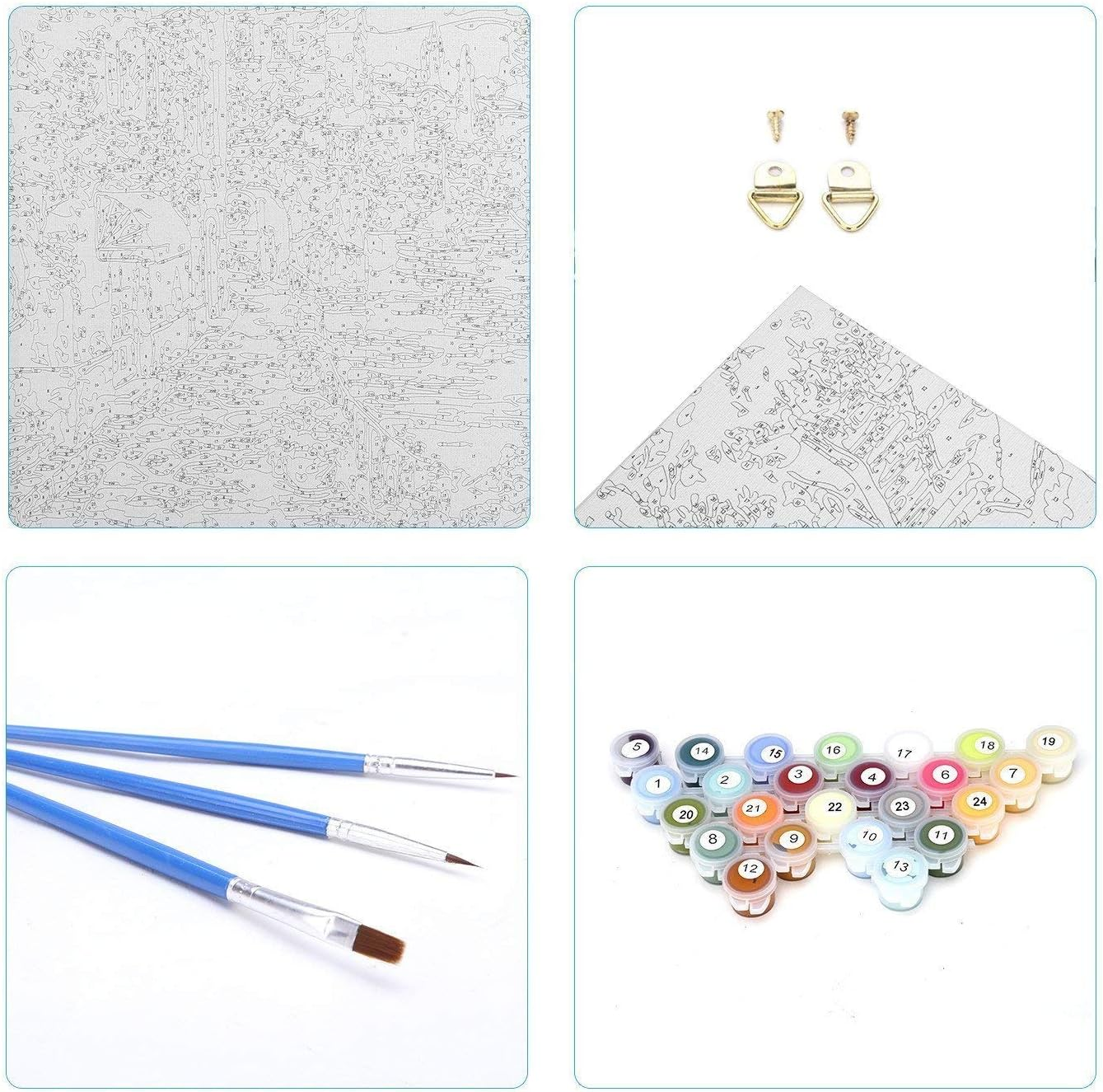 Komking Paint by Number for Kids & Adults Beginner, Paint by Numbers Kits on Canvas, Art Craft Painting Kits Gifts for Home Decor, Colorful Tiger without Frame 16X20Inch image number 5