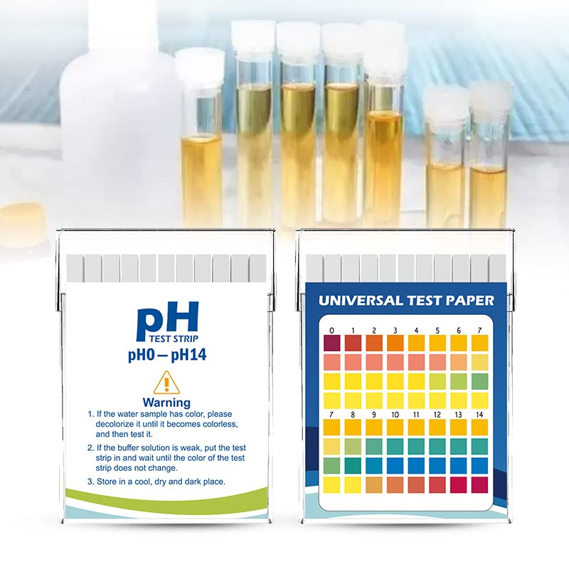 Plastic Ph Test Strips, Universal Application (Ph 0-14), 100 Strips | for Saliva, Soap, Urine, Food, Liquids, Water with Soil Testing, Lab Monitoring, Etc. image number 1