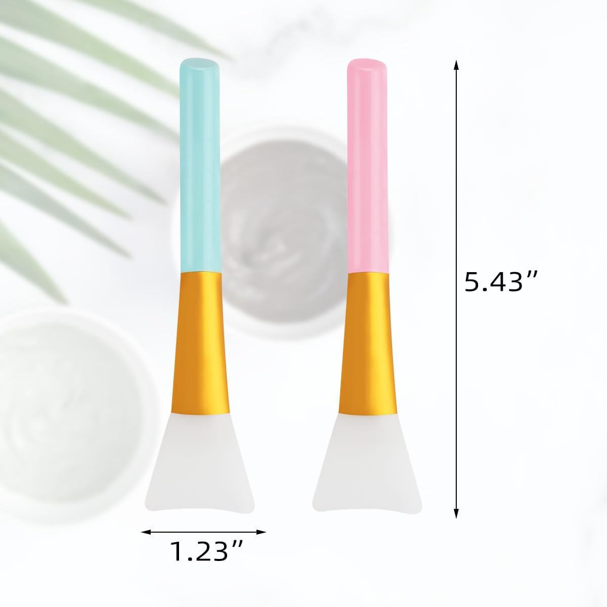 2 Pcs Silicone Face Mask Brush Silicone Mask Applicator Soft Silicone Facial Mud Mask Brushes Face Mask Beauty Tools Hairless Applicator Tool for Body Lotion Butter Clay Mask DIY Mask (Blue + Pink) image number 5