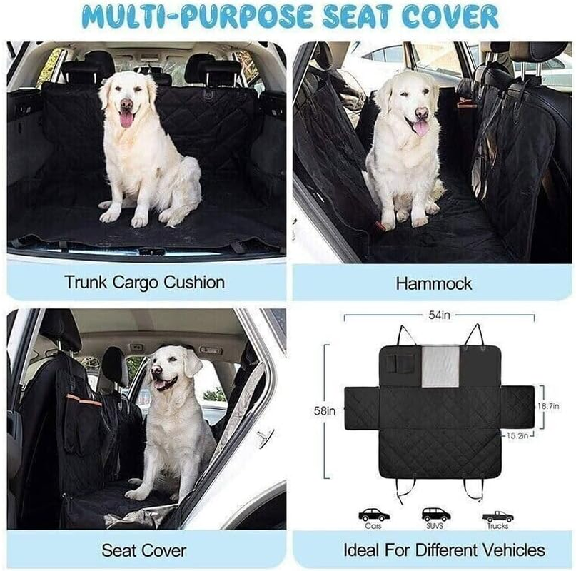 Dog Car Seat Cover, CACATUA Premium Seat Cover for Back Seat, Waterproof & Wear-Resistant Pet Seat Cover with Mesh Visual Window & Seat Belt Opening & Storage Pockets, for Cars, Trucks and SUV image number 6