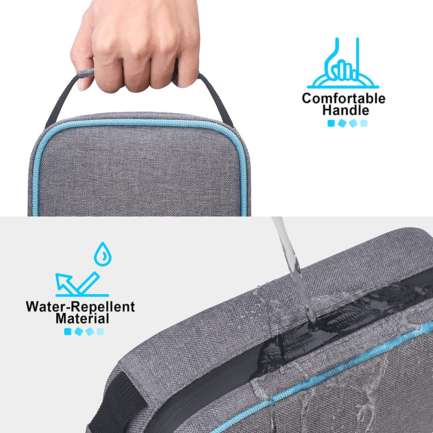 Lacdo Electronic Organizer, Travel Cable Organizer Bag Pouch Tech Electronics Accessories Carry Case Portable Storage Bag Charger Case for Cable, Cords, Charger, Phone, Hard Drive, Power Bank, Gray image number 3