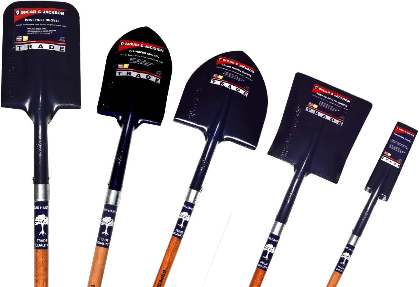 Spear & Jackson Plumbers Long Oak Handle Shovel