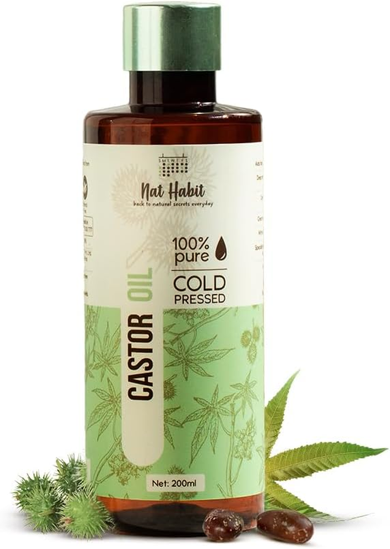 Nat Habit Cold Pressed 100% Pure Castor (Arandi) Oil for Skin & Hair with Vitamin E, Omega-6 & 9, Mineral Free & Preservative Free (200 Ml) image number 3