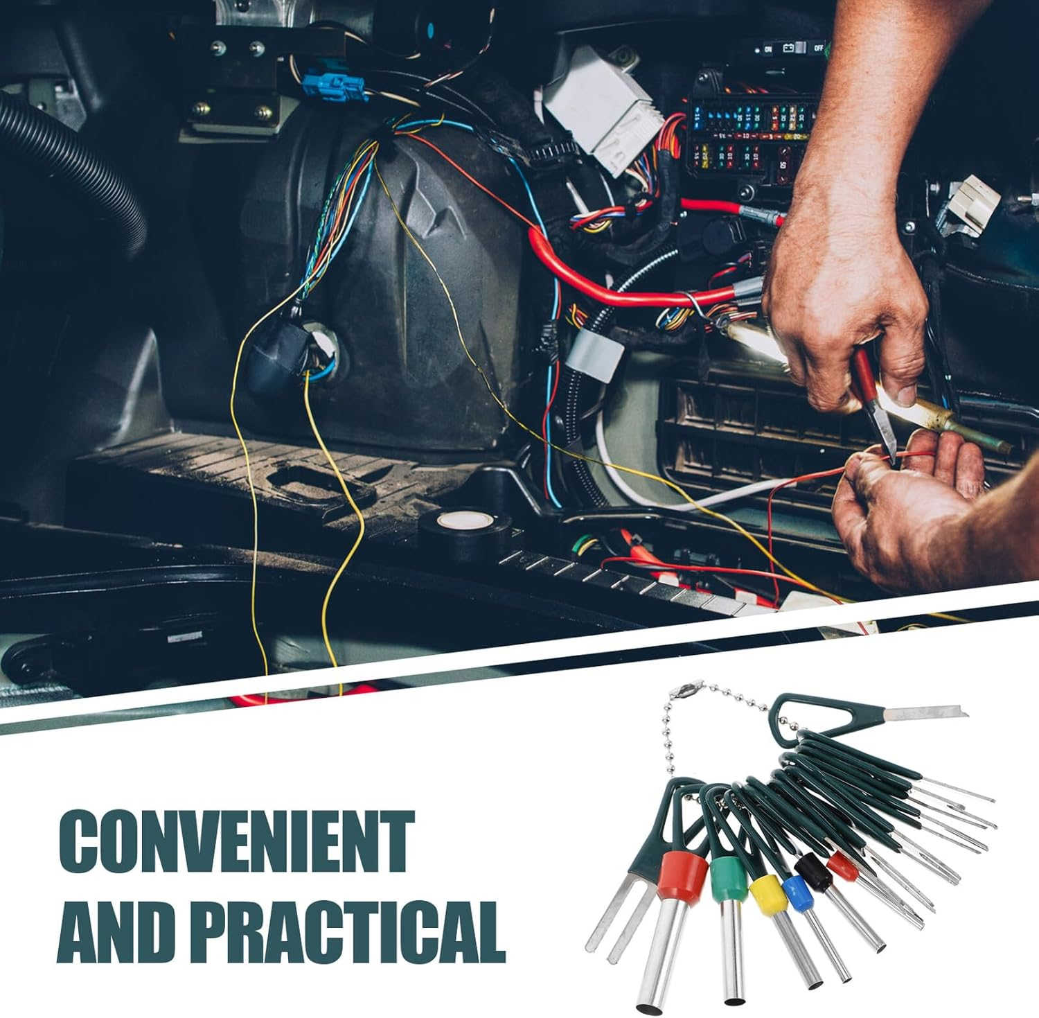 18Pcs Electrical Terminal Kit with Pin Extractor and Wire Pin Removal Tools for Automotive Wiring Harness Repair and Crimp Connector Maintenance image number 6