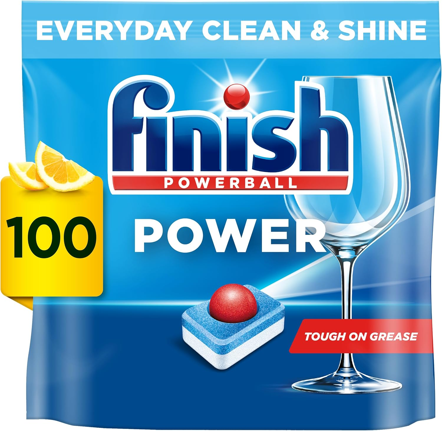 Finish All in One Power Lemon Sparkle Dishwashing Tablets (100 Tablet) image number 5