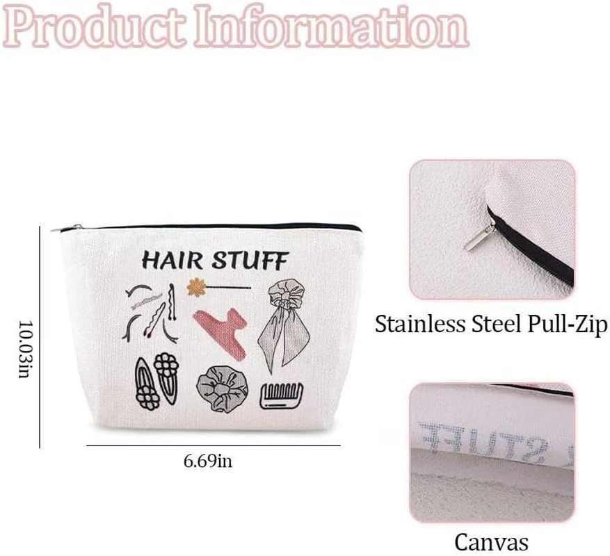 Hair Stuff Bags for Women Girls Travel Cosmetic Makeup Bag Pouches Hair Tools Organizer Cases Portable Skincare Toiletry Pouch Birthday Gifts for Hairdresser Holiday Christmas Presents for Hairstylist image number 2
