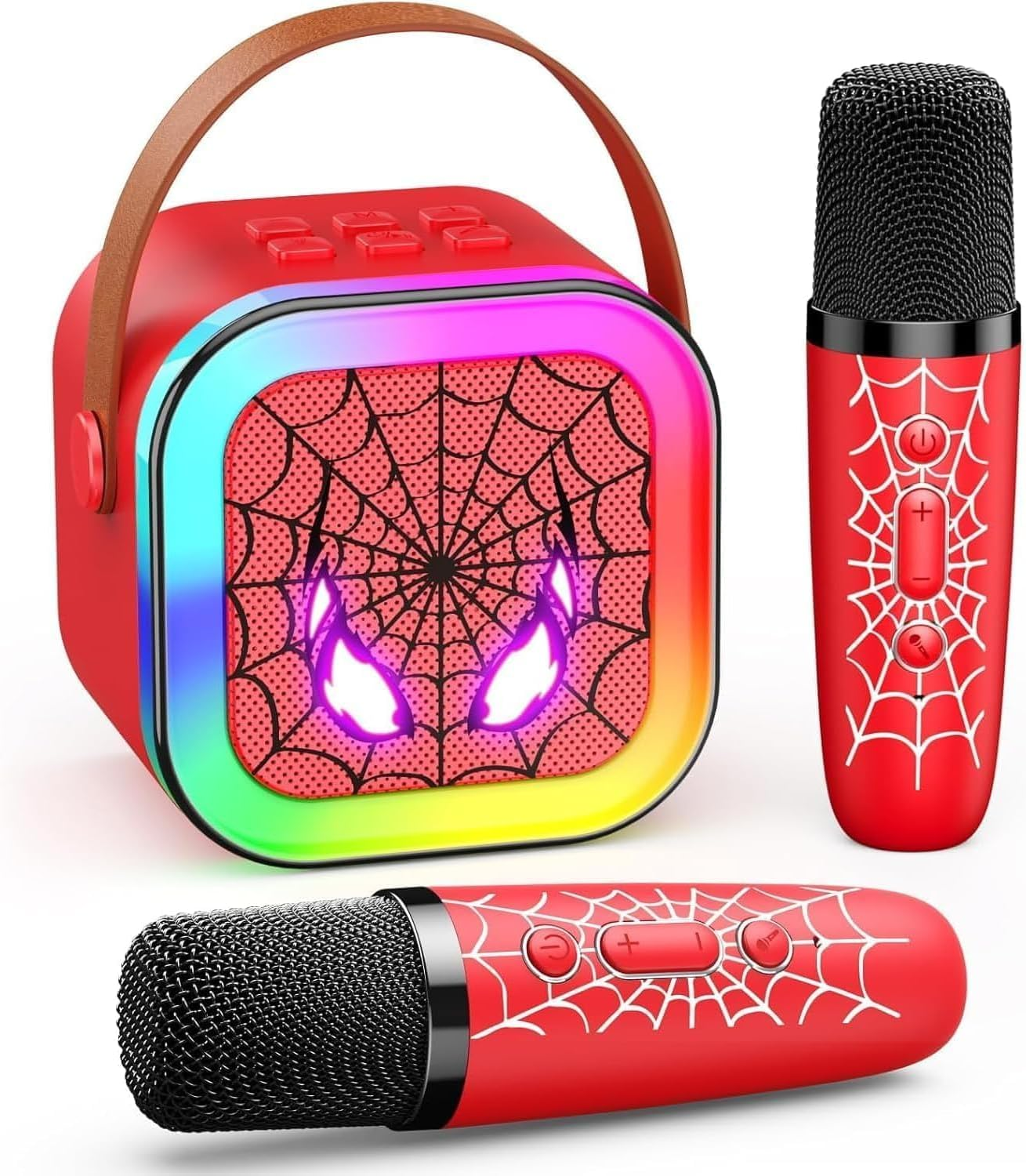Mini Karaoke Machine for Kids Adults, Portable Bluetooth Speaker with 2 Wireless Karaoke Microphones, Karaoke Machine Kids Boys Toys Birthday Gifts for Boys Age 4, 5, 6, 7, 8, 9, 10, 11, 12+ Years Old image number 3