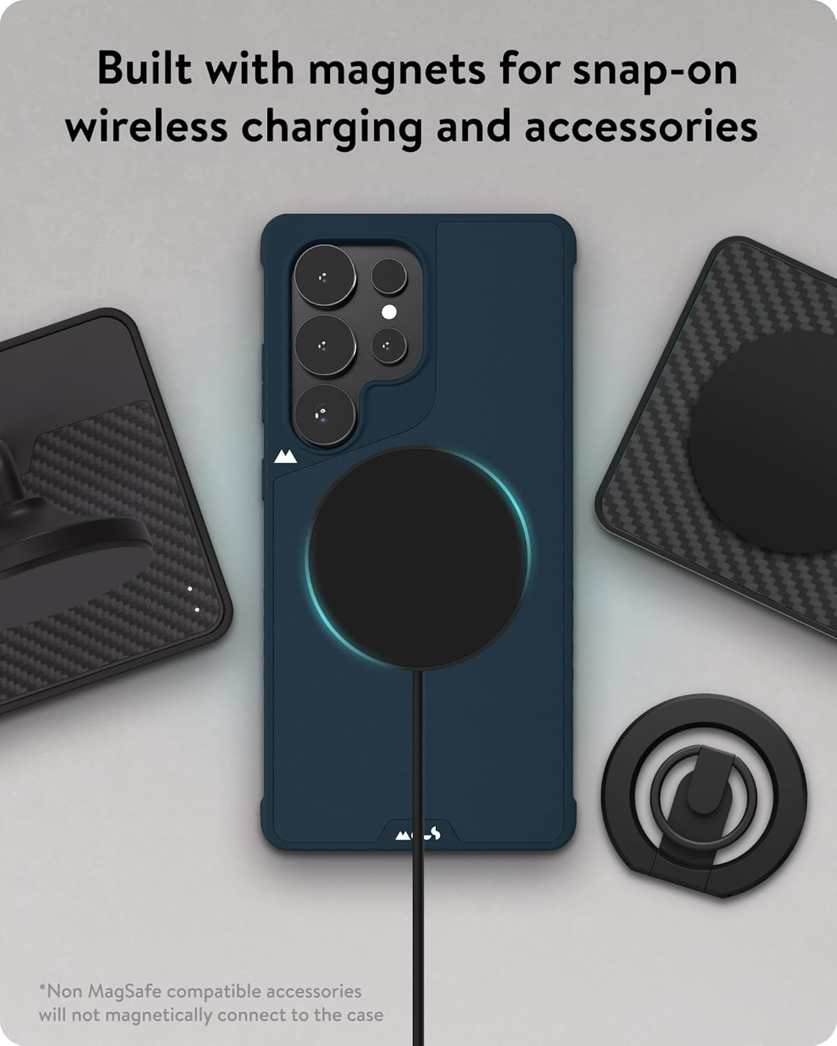 Mous for Samsung Galaxy S25 Ultra Case Magsafe Compatible - Limitless 6.0 - Navy Blue - Protective Shockproof Phone Cover image number 1