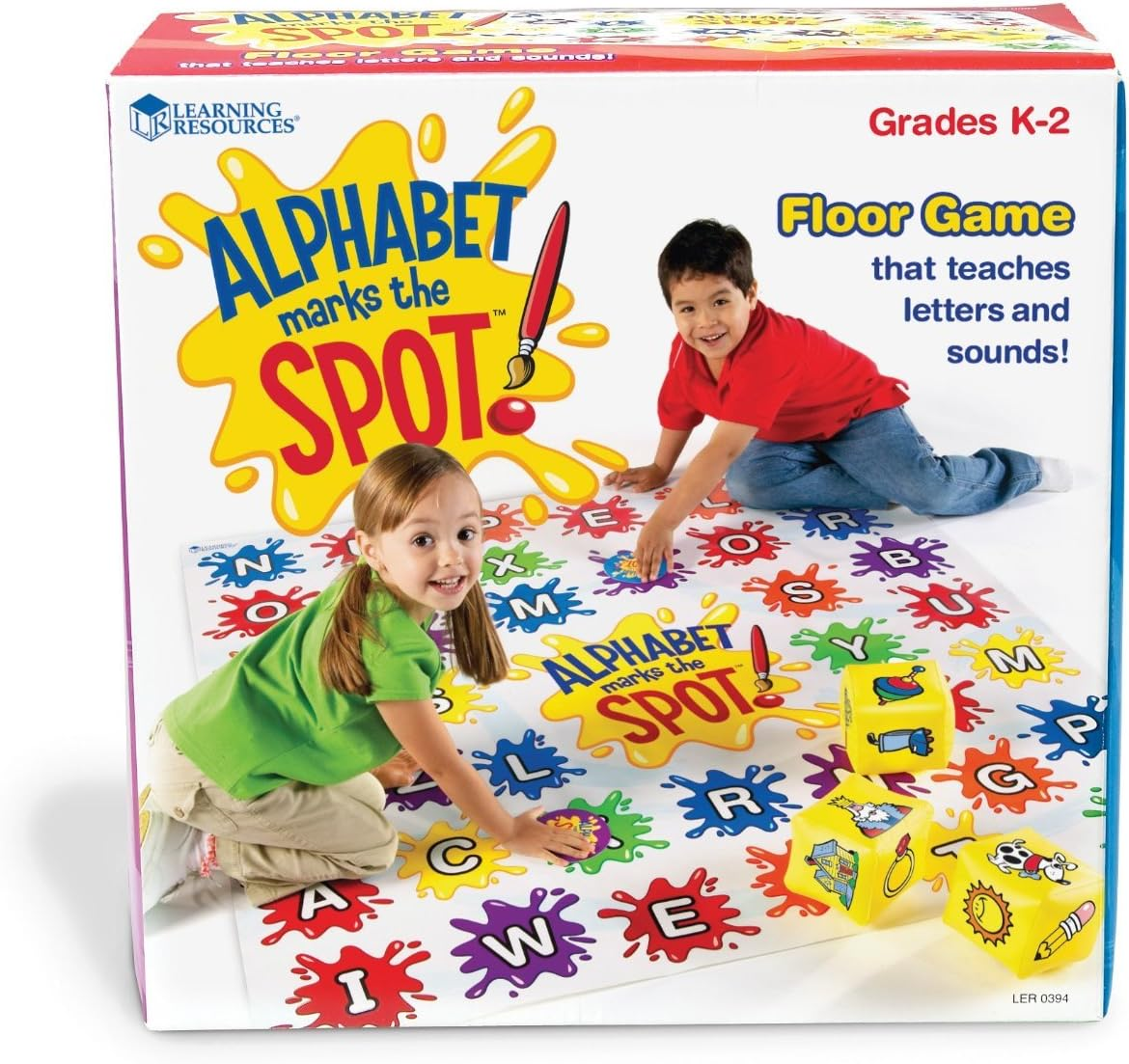 Learning Resources Alphabet Marks the Spot Floor Mat, Letters, Sounds, Alphabet Game, 34 Piece Set, Easter Games, Ages 5+ image number 1