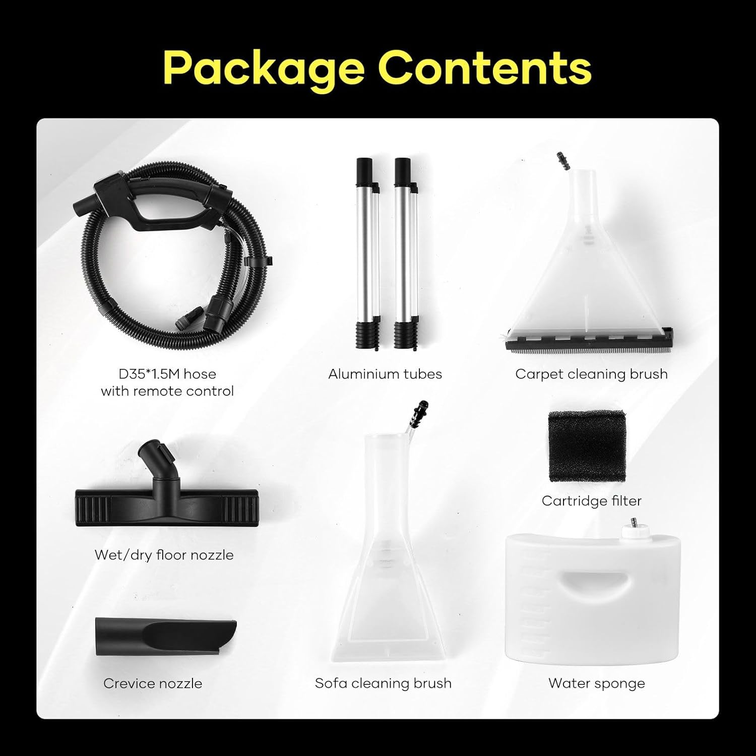 MAXKON 5 in 1 Vacuum Carpet Cleaner Portable Smart Cleaning Machine Mop with Wheels for Wet Dry Floor Sofa Upholster