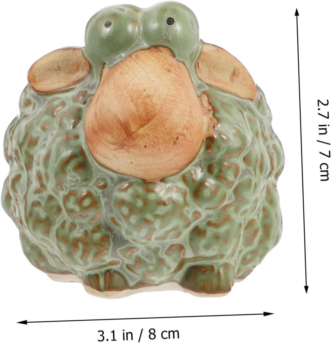 Yardwe 2Pcs Ceramic Sheep Gardening Pot Hand-Glazed Flowerpot for Artificial Plants Novelty Planter image number 6