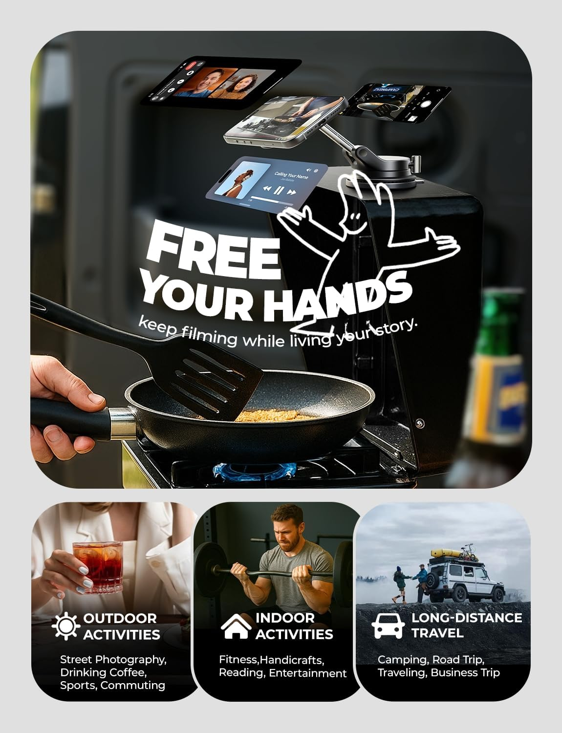 LISEN Suction Cup Phone Mount, Vacuum Magnetic Phone Holder, 360&deg; Adjustable for Magsafe Car Holder Foldable Suction Phone Mount for Car Truck Boat, Vacuum Magnetic Phone Stand, for Iphone 16 Pro Max image number 2