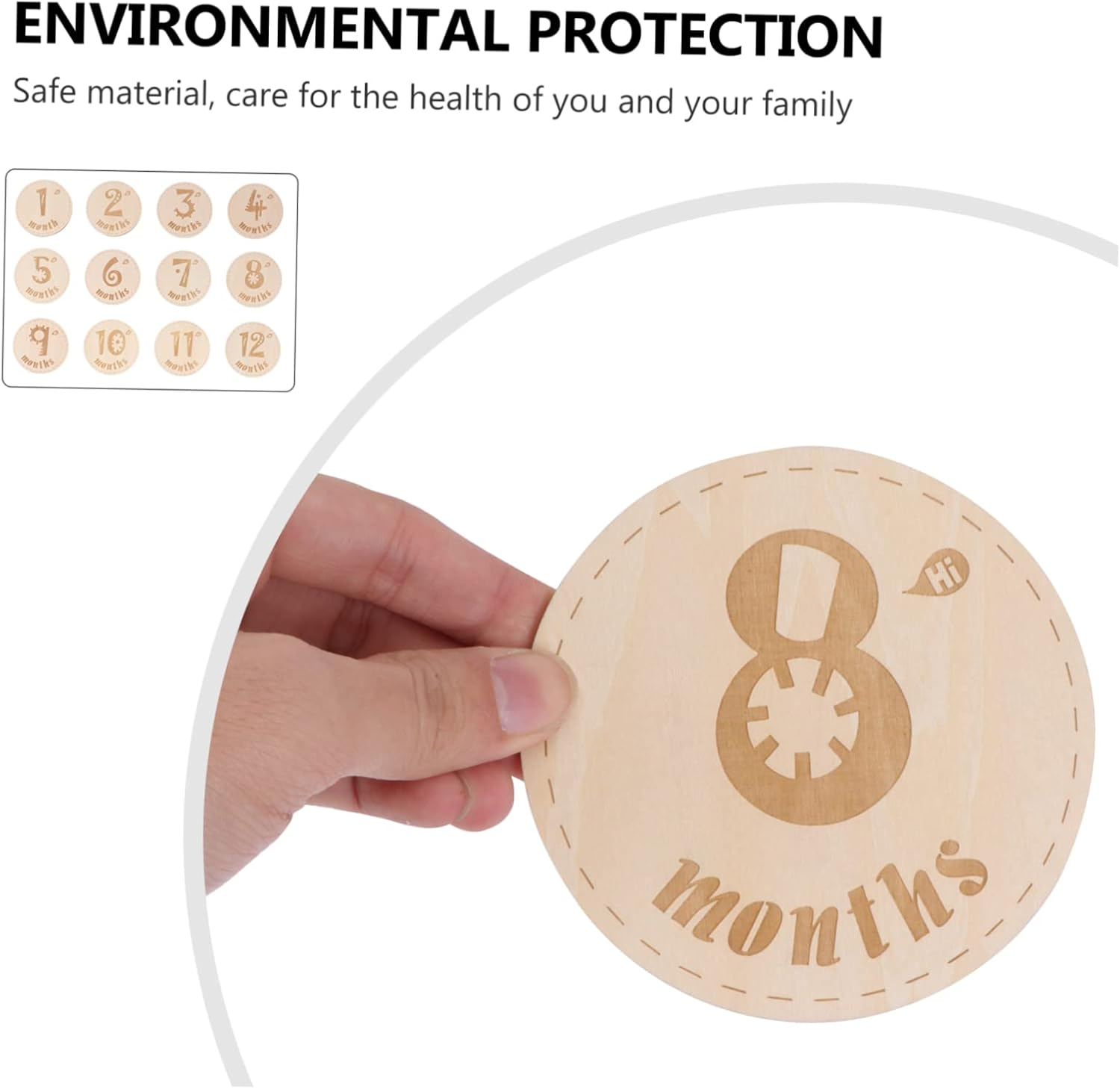 12Pcs Wooden Milestone Cards Set for Newborn Photography Creative Month Growth Commemorative Cards Fine Craftsmanship Keepsake for Shower Boy Girl Gifts image number 4