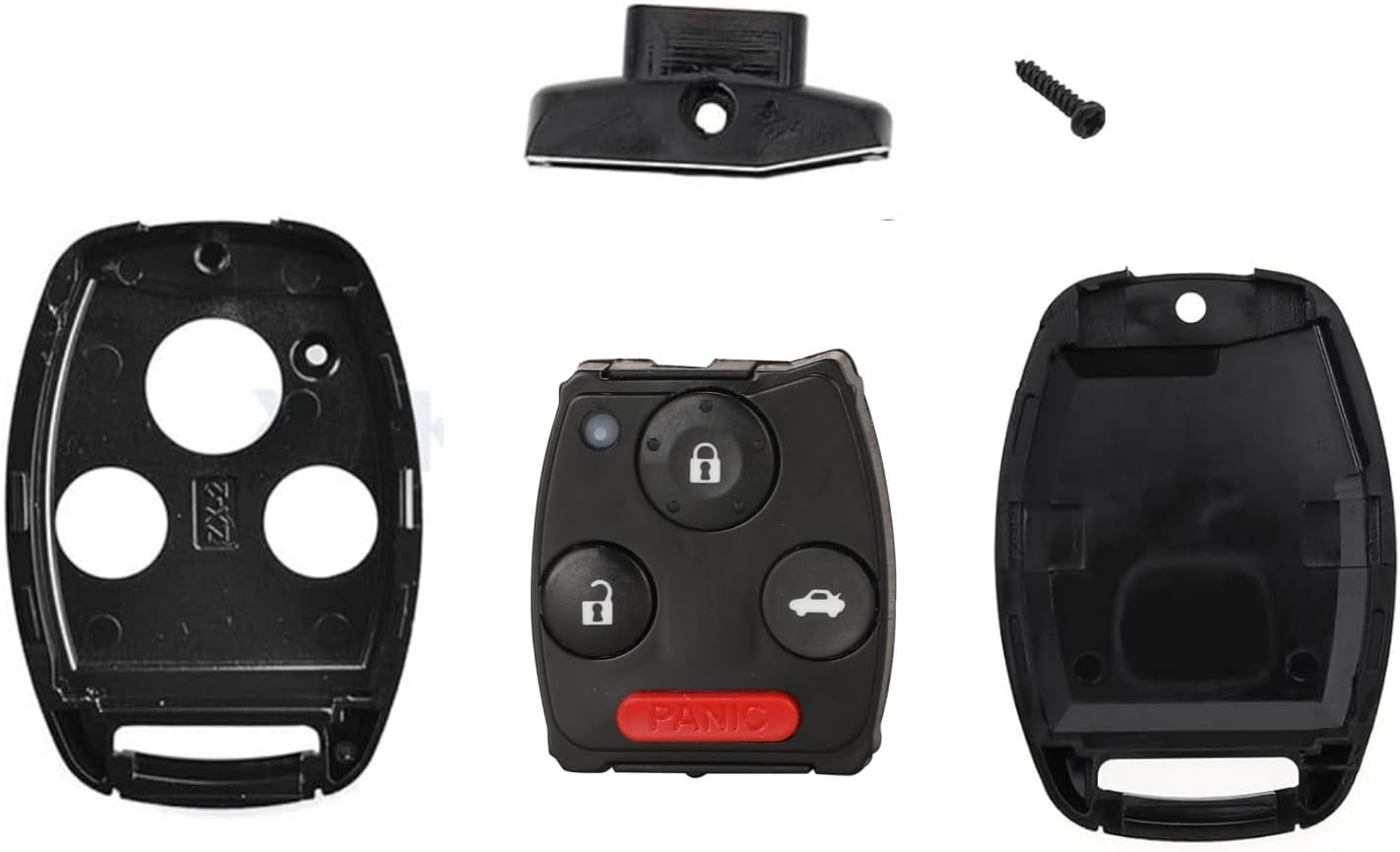 Remote Car Key Fob Replacement Compatible with Honda Civic Jazz CRV Insight Record Fit Frv Key Housings with Key Black (3) image number 6