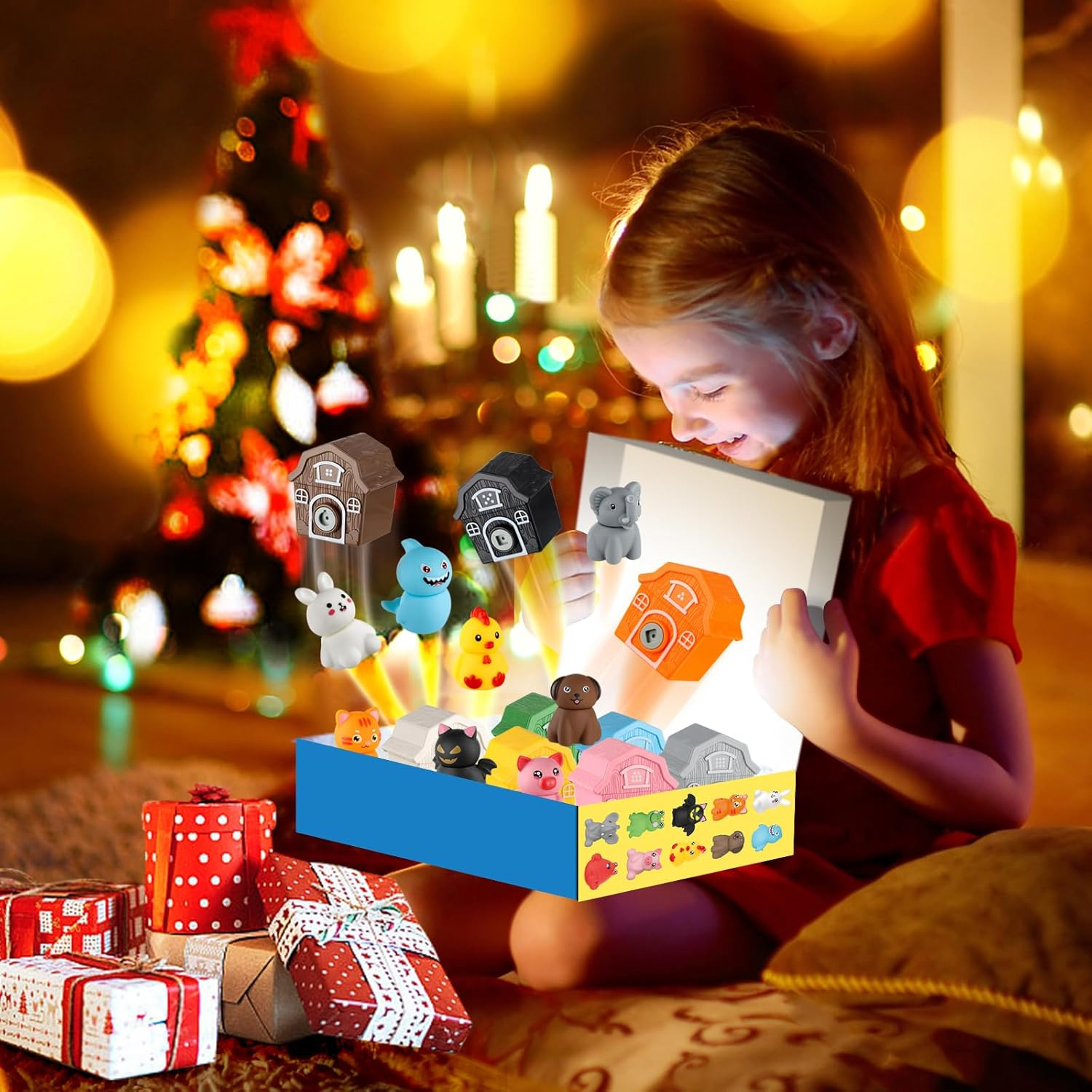 Farm Animals Toys，Montessori Toys for Babies，Toys for 1 + Year Old，Little People Farm 10 Farm Animals and 10 Barns,10 Keys Baby & Toddler Toys，Learning & Education Toys image number 1