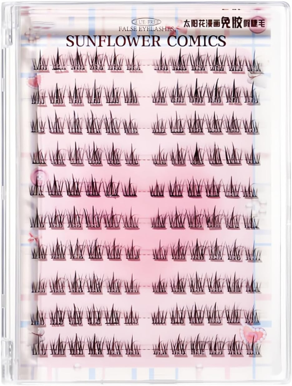 Taoluwin False Lashes, No Glue Eyelash Extensions, 10 Rows 120 Clusters, Natural C-Curve, Easy to Apply, Reusable False Eyelashes for All Makeup Styles image number 4