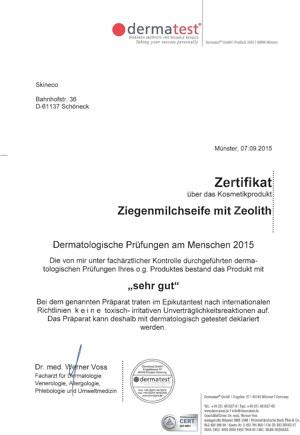 Skineco Natural Soap | Sustainable Goat'S Milk Soap with Zeolite | Piece of Soap for Sensitive Skin | Body Soap | Handmade Natural Cosmetics | Face Cleansing | Clear Skin | Mild image number 3