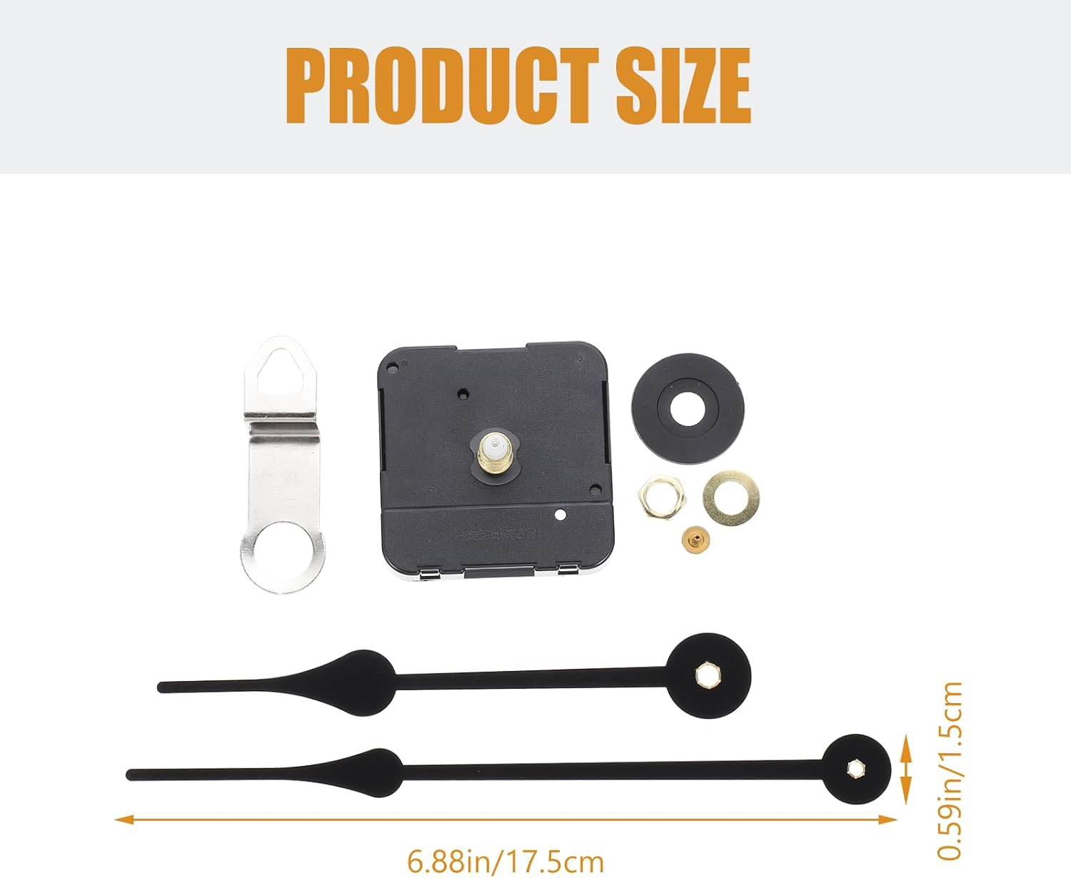 Angoily 1Set Metal Clock Mechanism Kit Complete Replacement Parts Set with Clock Movements and Hands for DIY Clock Repair and Assembly image number 4