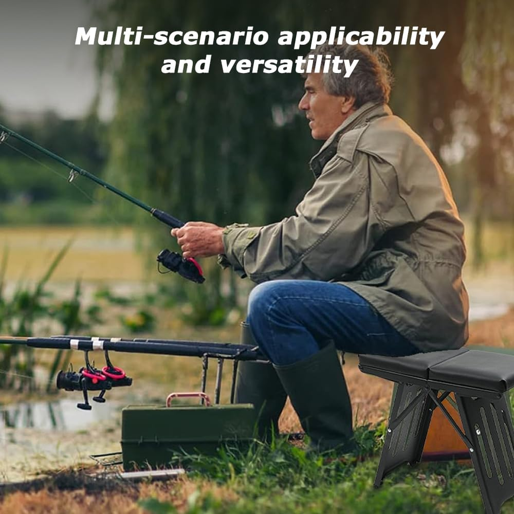 Camp Stools Folding,Collapsible Stool with Storage Bag,Metal Folding Step Stool,Portable Chair,Thickened Maza,For Camping,Hiking,Fishing,Bbq image number 2