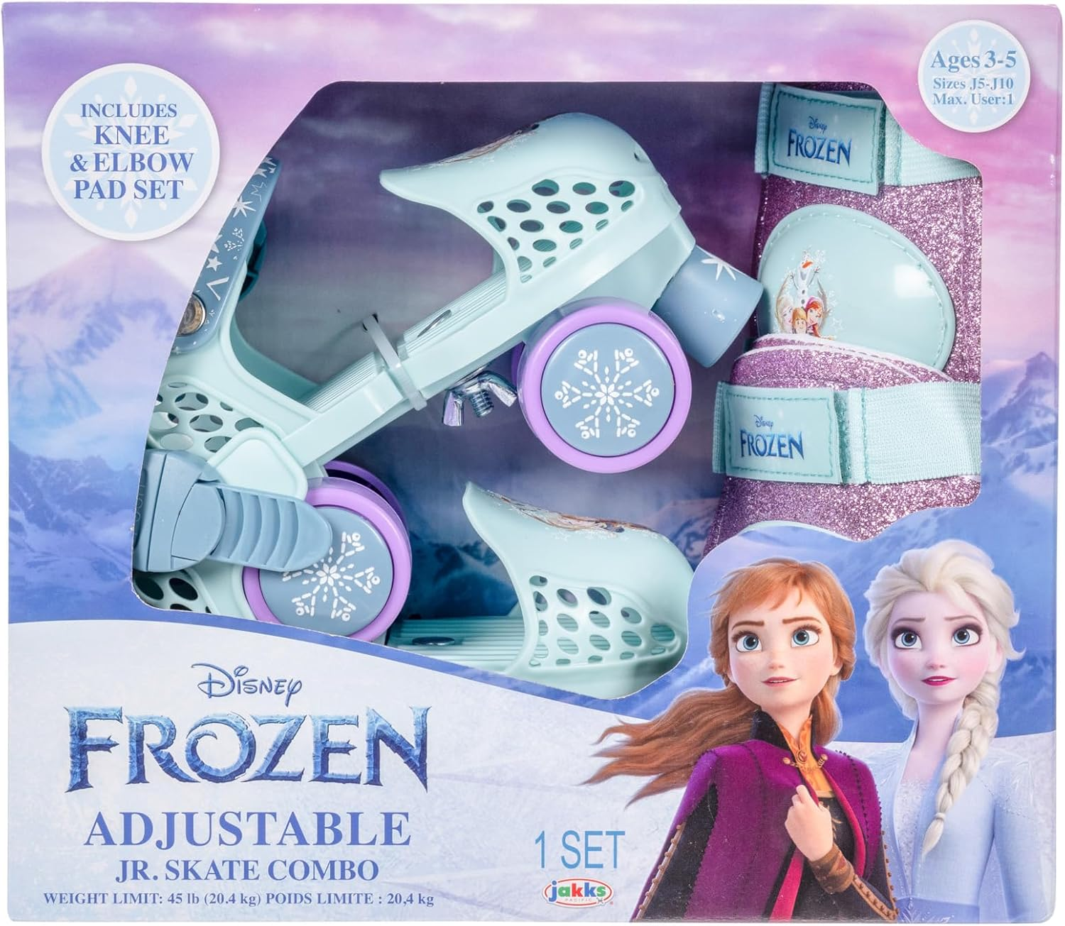 Disney Frozen Junior Skates Includes Knee and Elbow Pads, Size Adjustable Design for Growing Feet image number 4